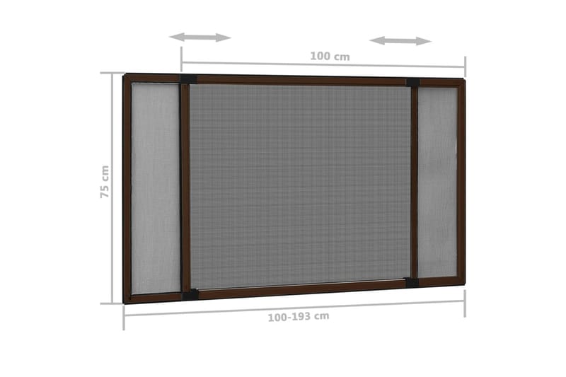 Utvidbar insektskjerm for vindu brun (100-193)x75 cm - Brun - Hagemøbler & utemiljø - Hagedekorasjon & utemiljø - Myggnett