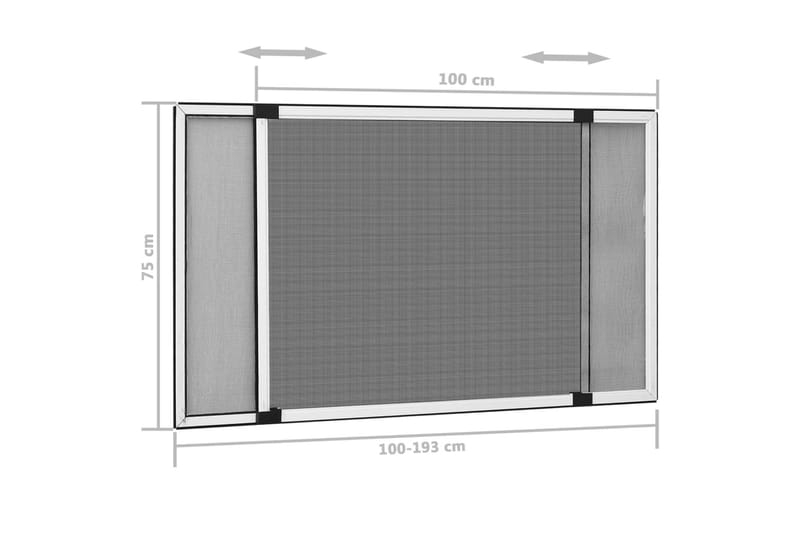 Utvidbar insektskjerm for vindu hvit (100-193)x75 cm - Hvit - Hagemøbler & utemiljø - Hagedekorasjon & utemiljø - Myggnett