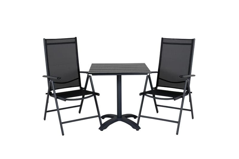 Cafésett Colorado 70 cm + 2 Break Posisjonsstoler Svart - Venture Home - Hagemøbler & utemiljø - Hagegruppe - Cafemøbler & cafesett