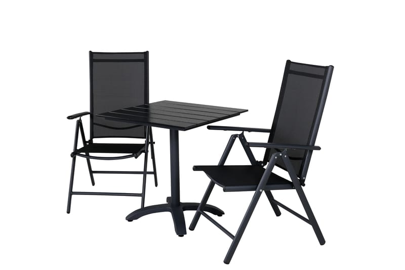 Cafésett Colorado 70 cm + 2 Break Posisjonsstoler Svart - Venture Home - Hagemøbler & utemiljø - Hagegruppe - Cafemøbler & cafesett