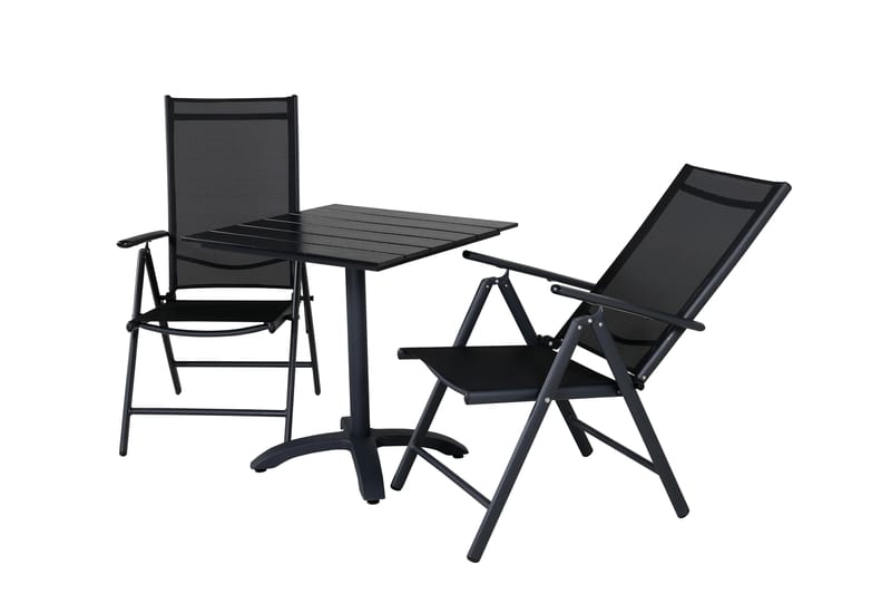 Cafésett Colorado 70 cm + 2 Break Posisjonsstoler Svart - Venture Home - Hagemøbler & utemiljø - Hagegruppe - Cafemøbler & cafesett