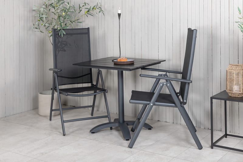 Cafésett Colorado 70 cm + 2 Break Posisjonsstoler Svart - Venture Home - Hagemøbler & utemiljø - Hagegruppe - Cafemøbler & cafesett