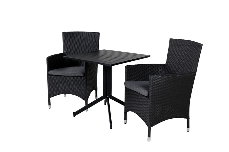 Cafésett Way 70 cm + 2 Malin Karmstoler Svart - Venture Home - Hagemøbler & utemiljø - Hagegruppe - Cafemøbler & cafesett