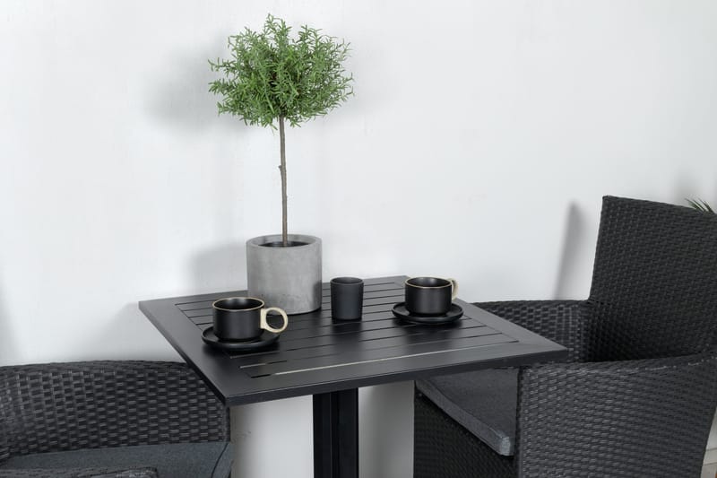 Cafésett Way 70 cm + 2 Malin Karmstoler Svart - Venture Home - Hagemøbler & utemiljø - Hagegruppe - Cafemøbler & cafesett