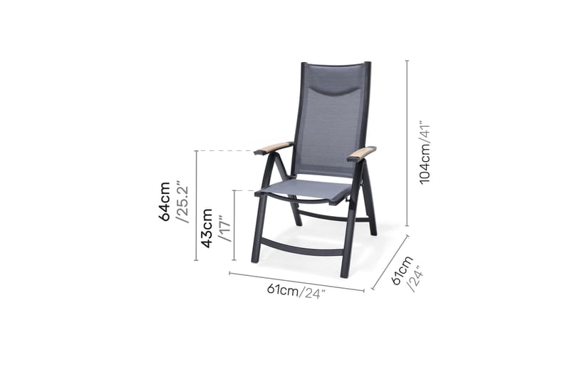 Cafésett Panama 50x50 cm + 2 Stoler Svart - Lifestyle Garden - Cafemøbler & cafesett