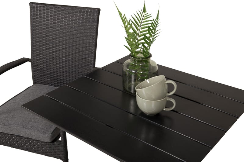 Colorado Cafésett 70 cm + 2 Anna Karmstoler Svart - Venture Home - Hagemøbler & utemiljø - Hagegruppe - Cafemøbler & cafesett