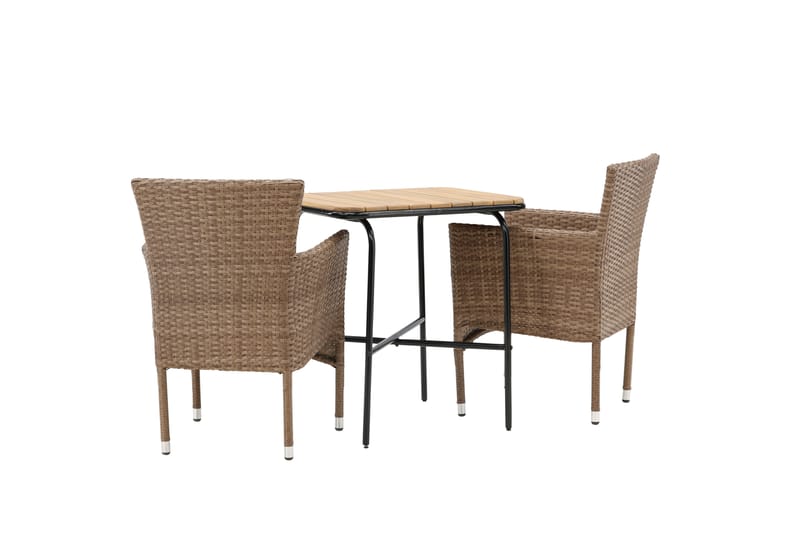 Holmbeck Cafésett 70 cm + 2 Malina Karmstoler - Brun - Hagemøbler & utemiljø - Hagegruppe - Cafemøbler & cafesett