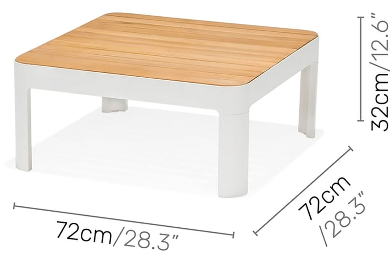 Loungegruppe Portals 4-seter - Hvit/Teak - Hagemøbler & utemiljø - Hagegruppe - Cafemøbler & cafesett