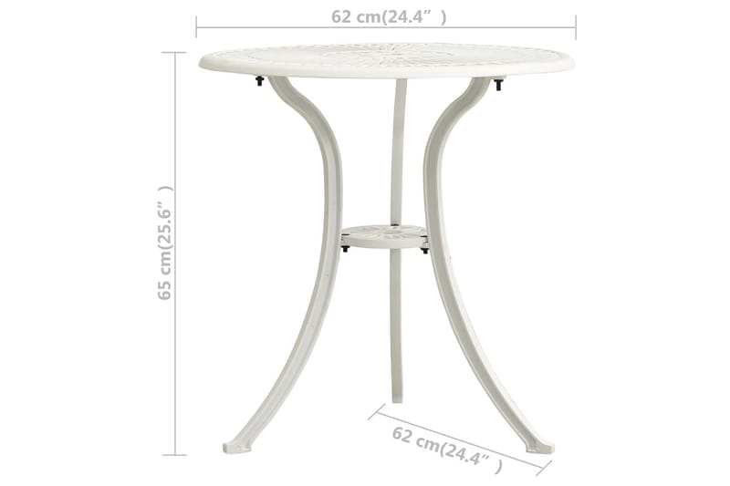 Bistrosett 3 deler støpt aluminium hvit - Hvit - Hagemøbler & utemiljø - Hagegruppe - Spisegrupper hage