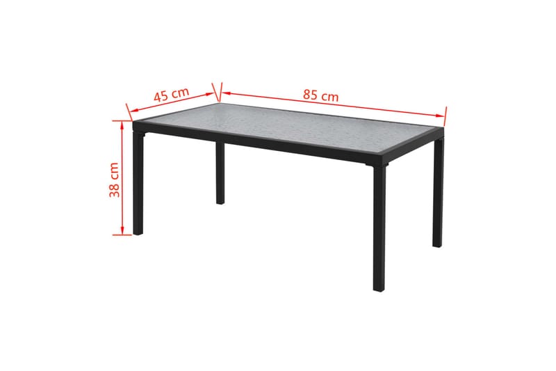 Hagesofagruppe 4 deler aluminum textilene svart - Svart - Hagemøbler & utemiljø - Hagegruppe - Spisegrupper hage