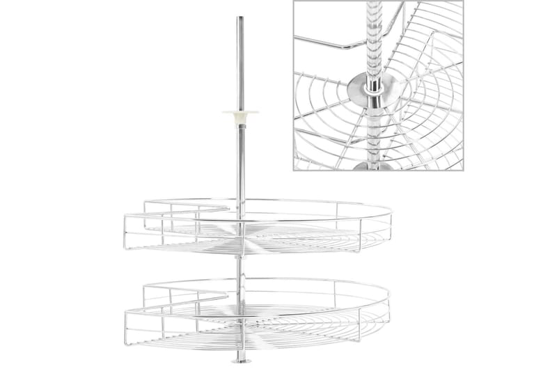 Kurvskuffer 2 etasjer sølv 270 grader 71x71x80 cm - Silver - Hagemøbler & utemiljø - Hagegruppe - Spisegrupper hage