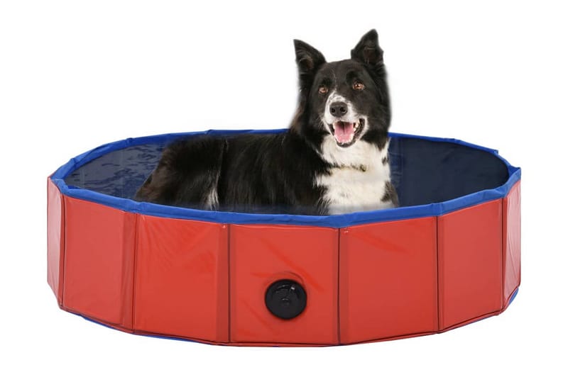 Sammenleggbart hundebasseng rød 80x20 cm PVC - Hagemøbler & utemiljø - Hagegruppe - Spisegrupper hage