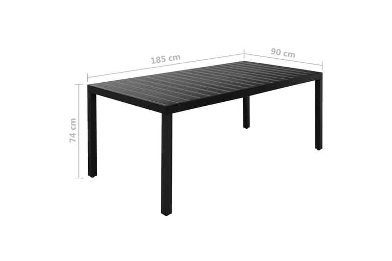 Utendørs spisestue 9 deler aluminium svart - Svart - Hagemøbler & utemiljø - Hagegruppe - Spisegrupper hage