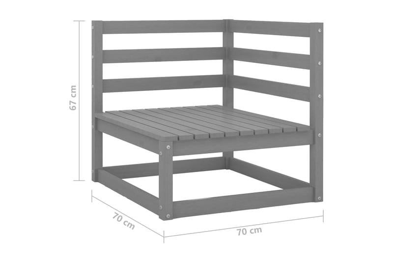 Hagesofagruppe 10 deler grå heltre furu - Grå - Hagemøbler & utemiljø - Loungemøbler - Loungegrupper