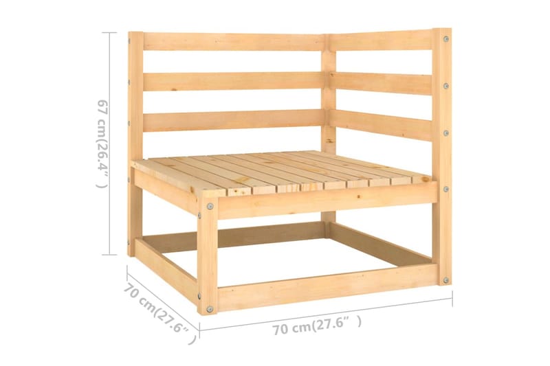 Hagesofagruppe 12 deler heltre furu - Brun - Hagemøbler & utemiljø - Loungemøbler - Loungegrupper