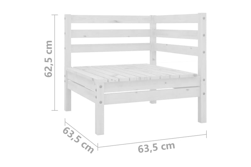 Hagesofagruppe 3 deler hvit heltre furu - Hvit - Hagemøbler & utemiljø - Loungemøbler - Loungegrupper