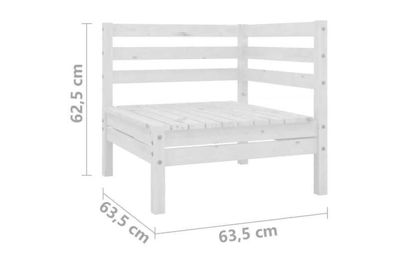 Hagesofagruppe 5 deler heltre furu hvit - Hvit - Hagemøbler & utemiljø - Loungemøbler - Loungegrupper