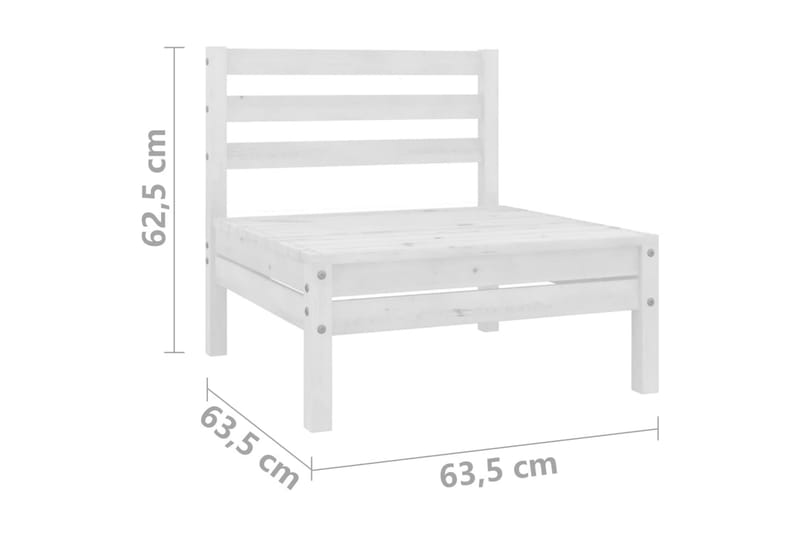 Hagesofagruppe 5 deler heltre furu hvit - Hvit - Hagemøbler & utemiljø - Loungemøbler - Loungegrupper