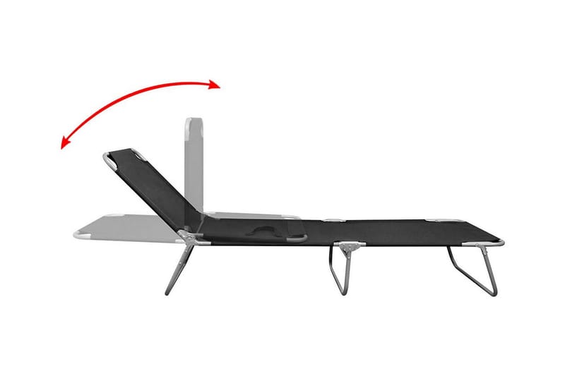 Sammenleggbar solseng pulverlakkert stål svart - Svart - Hagemøbler & utemiljø - Stoler & Lenestoler - Solsenger & solvogner