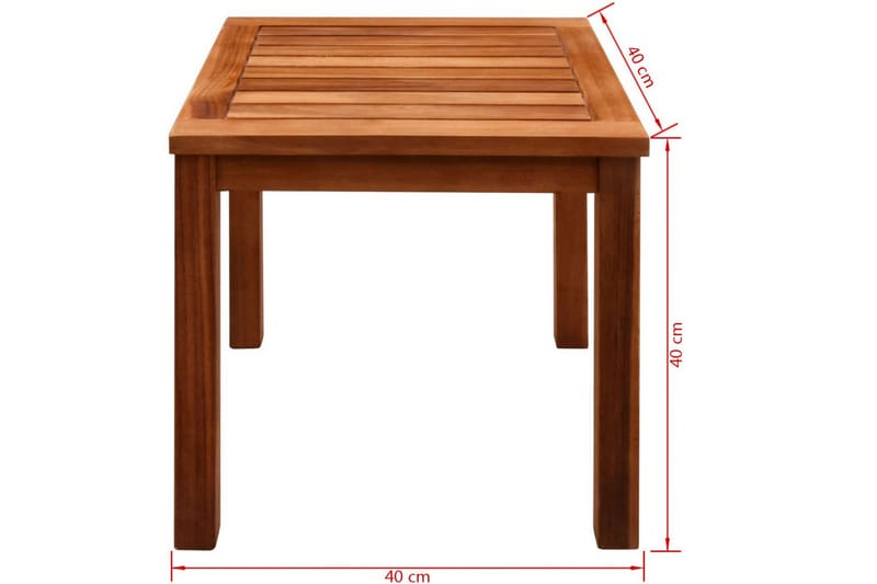 Solsenger 2 stk med bord heltre akasie og textilene - Brun - Hagemøbler & utemiljø - Stoler & Lenestoler - Solsenger & solvogner