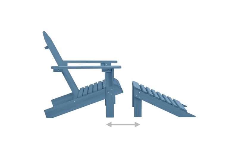 Adirondack hagestol med ottoman heltre gran blå - Blå - Hagemøbler & utemiljø - Stoler & Lenestoler - Solstoler - Dekkstol