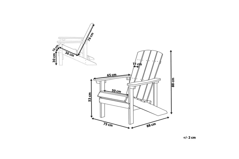 Dekkstol Adirondack 88 | 75 | 88 cm - Gul - Hagemøbler & utemiljø - Stoler & Lenestoler - Solstoler - Dekkstol