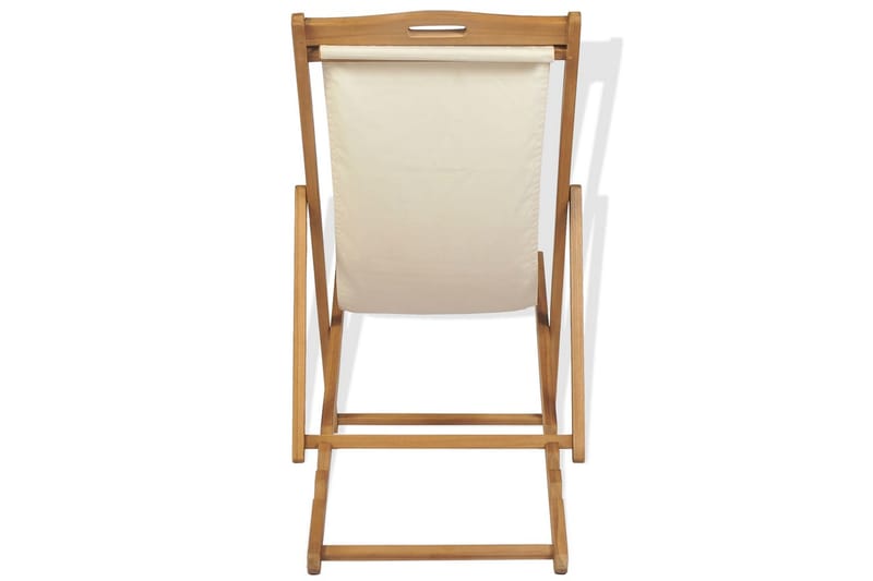 Fluktstol teak 56x105x96 cm krem - Beige|Hvit - Solstoler