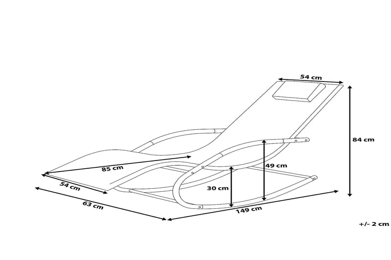 Solseng Carano 149 cm - Blå - Hagemøbler & utemiljø - Stoler & Lenestoler - Solstoler