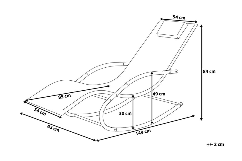 Solseng Carano 149 cm - Grå - Hagemøbler & utemiljø - Stoler & Lenestoler - Solstoler