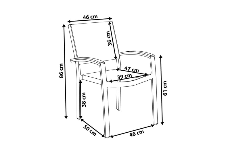 Hagestol 4-pk Pereta 50 cm - Hvit - Hagemøbler & utemiljø - Stoler & Lenestoler - Spisestol ute