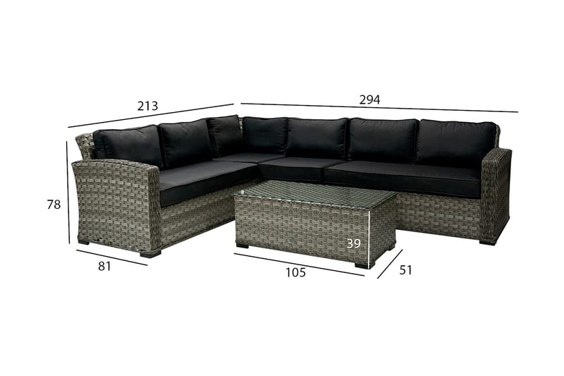 Hagesett Geneva - Hagemøbler & utemiljø - Loungemøbler - Loungegrupper