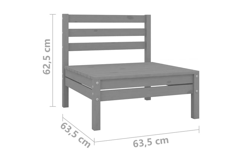 Hagesofagruppe 12 deler heltre furu grå - Grå - Hagemøbler & utemiljø - Loungemøbler - Loungegrupper