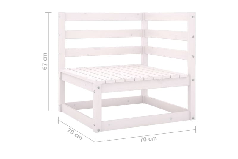 Hagesofagruppe 4 deler hvit heltre furu - Hvit - Loungegrupper - Sofagruppe utendørs