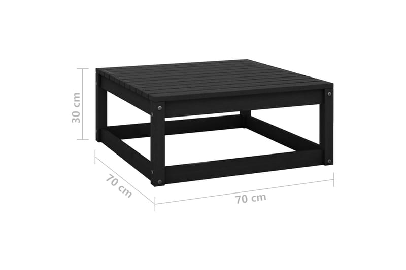 Hagesofagruppe 4 deler svart heltre furu - Svart - Hagemøbler & utemiljø - Loungemøbler - Loungegrupper