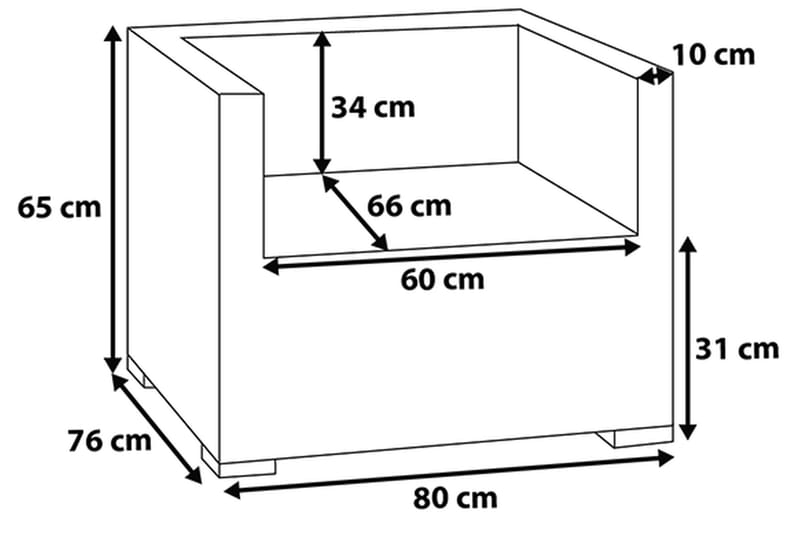 Loungegruppe Comfy 76 cm - Hvit - Hagemøbler & utemiljø - Loungemøbler - Loungegrupper