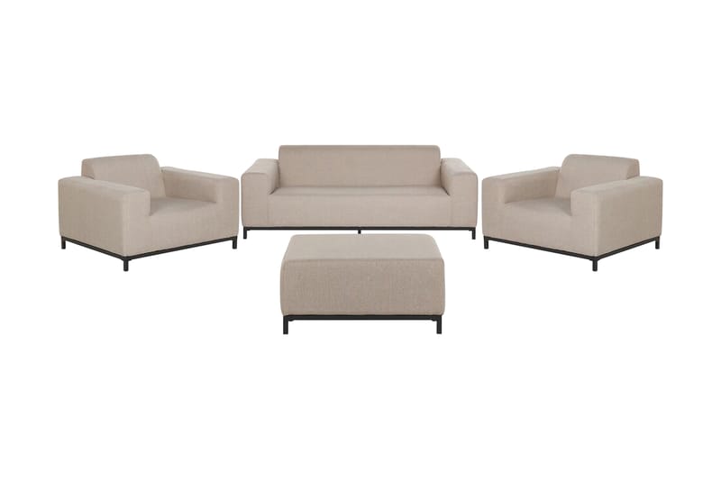 Loungegruppe Hughen 5-seter - Beige / Svart - Hagemøbler & utemiljø - Loungemøbler - Loungegrupper