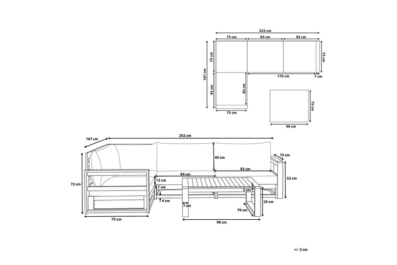 Loungegruppe Timor 90 cm - Tre | Natur - Hagemøbler & utemiljø - Loungemøbler - Loungegrupper