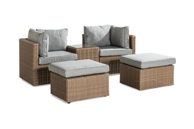 Sofagruppe Zambia - Beige|Grå - Hagemøbler & utemiljø - Loungemøbler - Loungegrupper