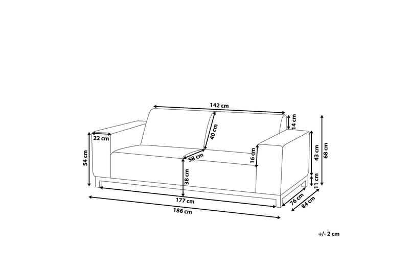 3-seters Sofa Hughen - Beige/Svart - Hagemøbler & utemiljø - Loungemøbler - Loungesofaer