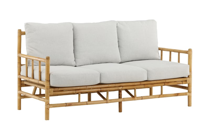 Cane Sofa 3-seters Brun/Hvit - Venture Home - Hagemøbler & utemiljø - Loungemøbler - Loungesofaer