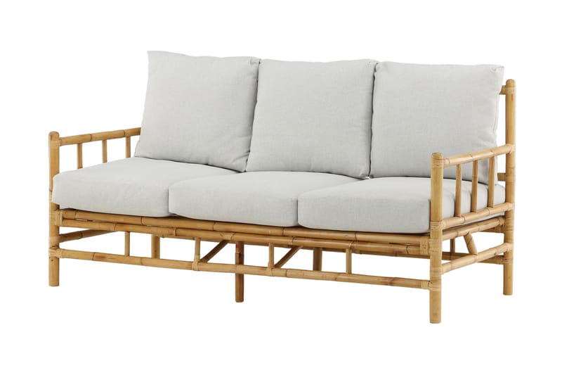 Cane Sofa 3-seters Brun/Hvit - Venture Home - Hagemøbler & utemiljø - Loungemøbler - Loungesofaer