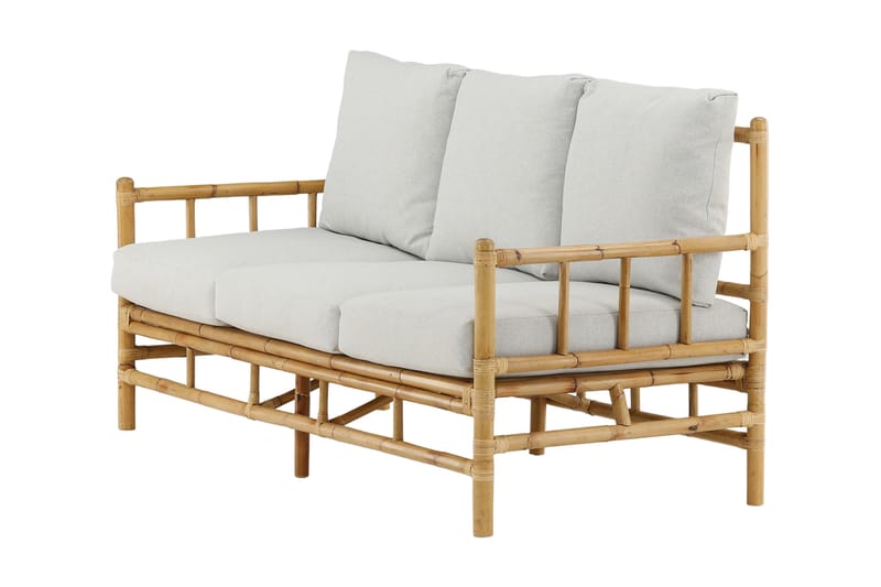 Cane Sofa 3-seters Brun/Hvit - Venture Home - Hagemøbler & utemiljø - Loungemøbler - Loungesofaer