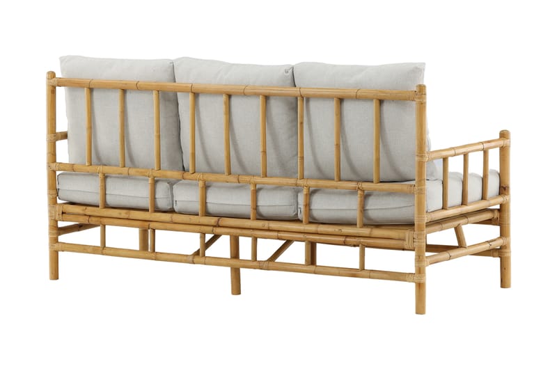 Cane Sofa 3-seters Brun/Hvit - Venture Home - Hagemøbler & utemiljø - Loungemøbler - Loungesofaer