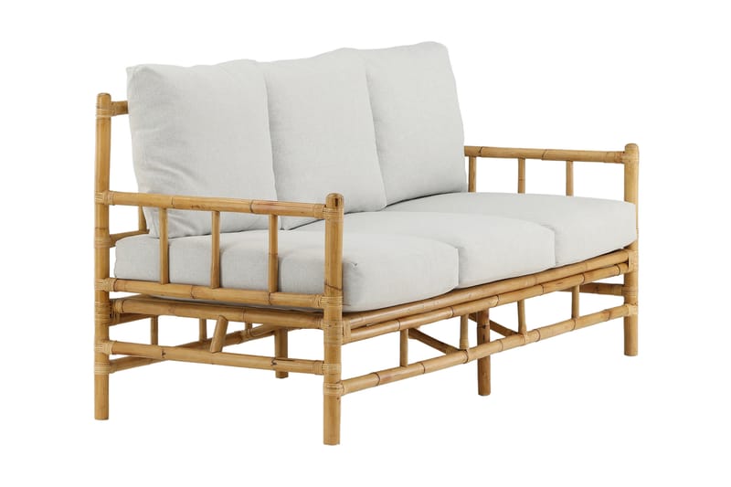 Cane Sofa 3-seters Brun/Hvit - Venture Home - Hagemøbler & utemiljø - Loungemøbler - Loungesofaer