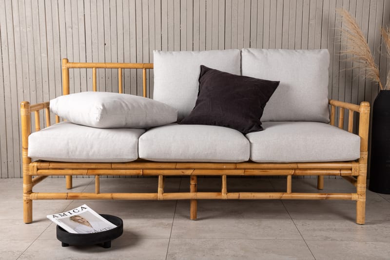 Cane Sofa 3-seters Brun/Hvit - Venture Home - Hagemøbler & utemiljø - Loungemøbler - Loungesofaer