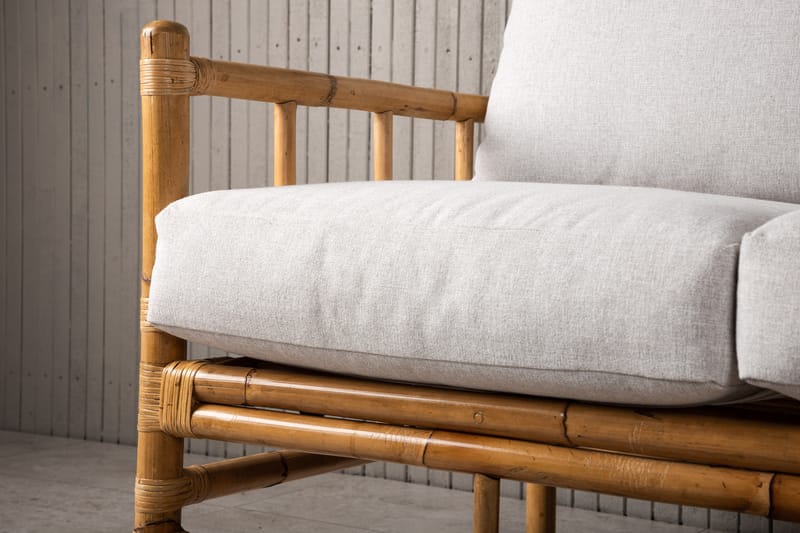 Cane Sofa 3-seters Brun/Hvit - Venture Home - Hagemøbler & utemiljø - Loungemøbler - Loungesofaer