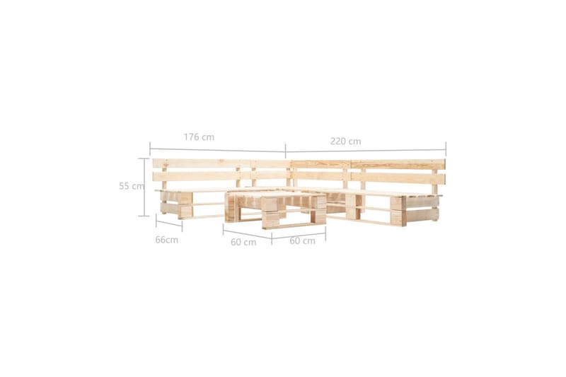 Hagemøbelsett 4 deler tre naturlig - Hagemøbler & utemiljø - Loungemøbler - Loungesofaer