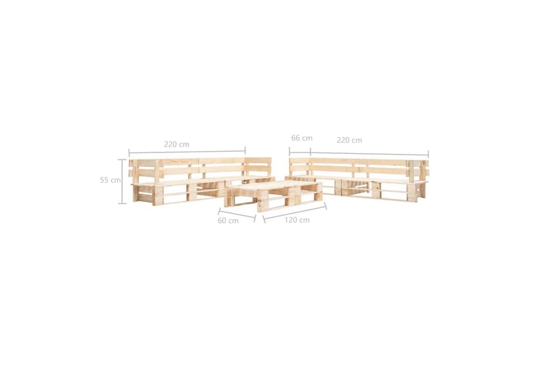 Hagemøbelsett 6 deler tre naturlig - Hagemøbler & utemiljø - Loungemøbler - Loungesofaer