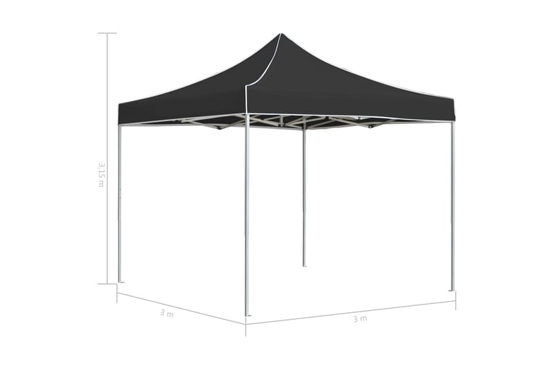 Profesjonelt foldbart festtelt aluminium 3x3 m antrasitt - Grå - Hagemøbler & utemiljø - Loungemøbler - Loungesofaer