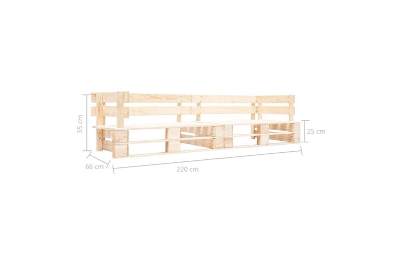 Sofa 2-seters paller naturlig tre - Hagemøbler & utemiljø - Loungemøbler - Loungesofaer